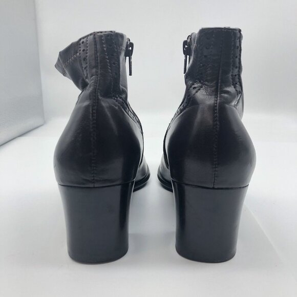 Brown Franco Sarto sz 6.5 Ankle boots booties Block Heel Vegan - Picture 4 of 16